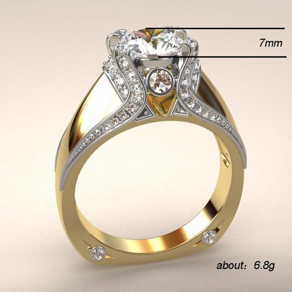 Noble Fashion Gemstone Cubic Zircon Chunky Rings for Women, INDN8217 - Picture 7 of 9
